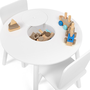 Voir la diapositive 3 : ID MARKET Table + 2 chaises enfant CANDICE avec espace de rangement en bois blanc