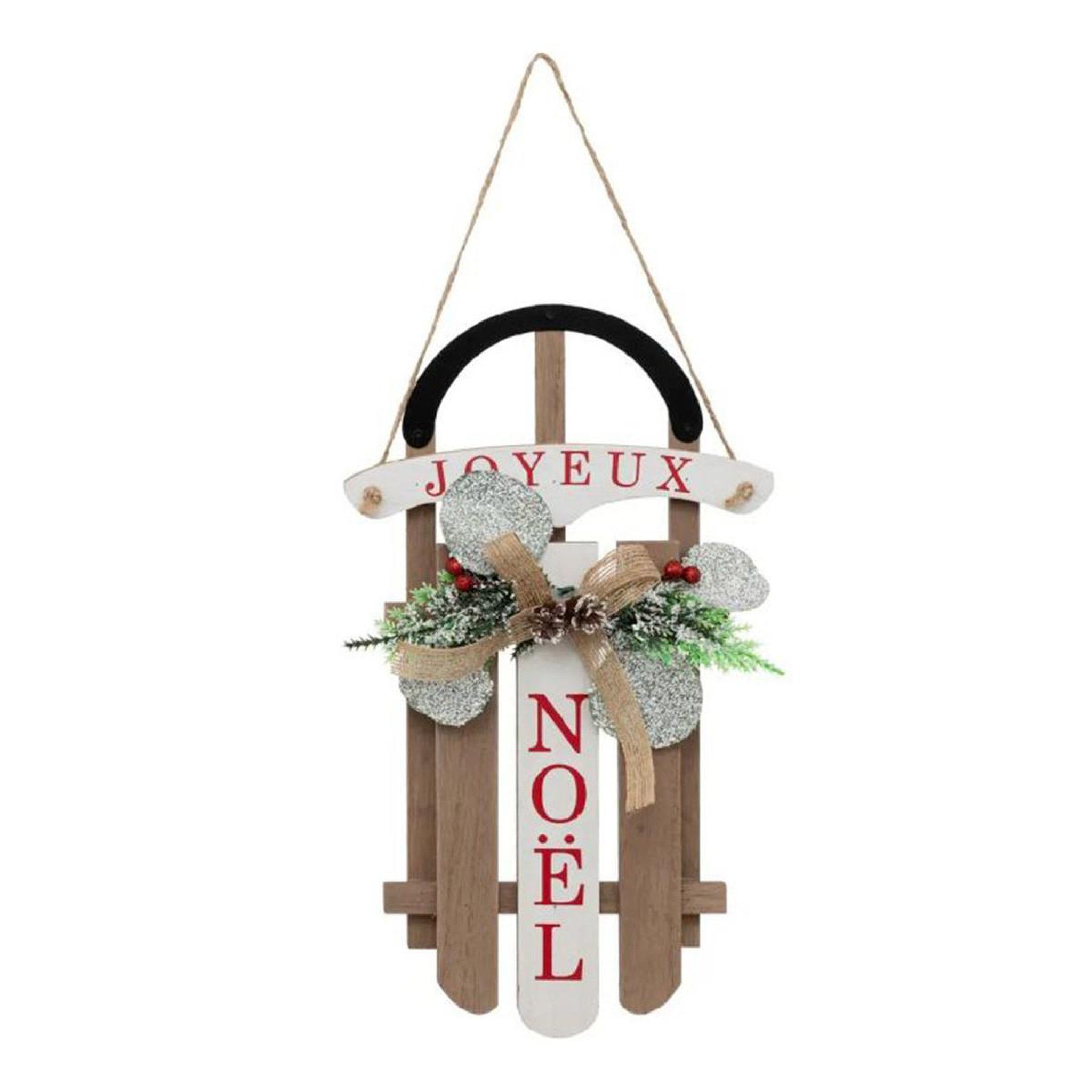 ATMOSPHERA Suspension déco noël  luge  35cm marron