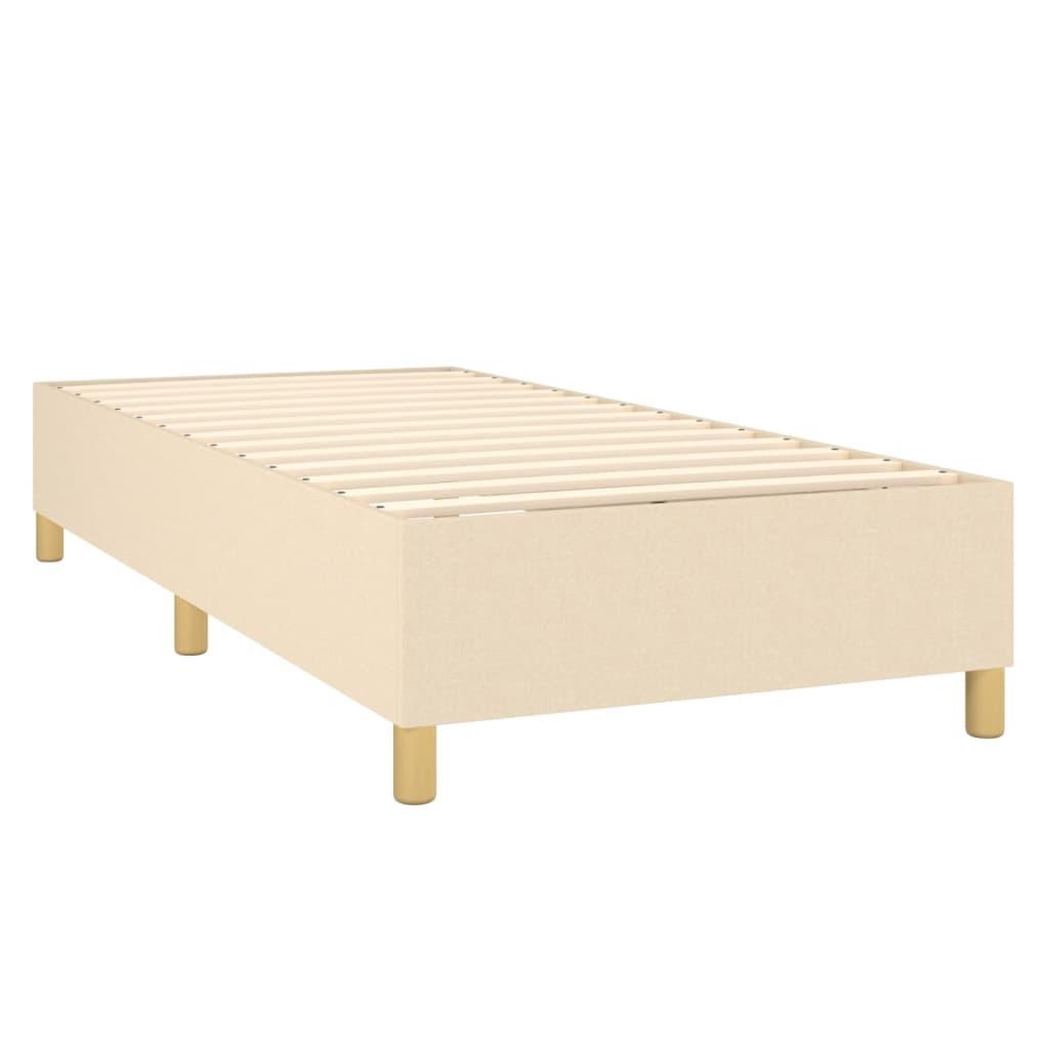 Voir la diapositive 5 : VIDAXL Sommier a lattes de lit matelas et LED Creme 80x200cm Tissu