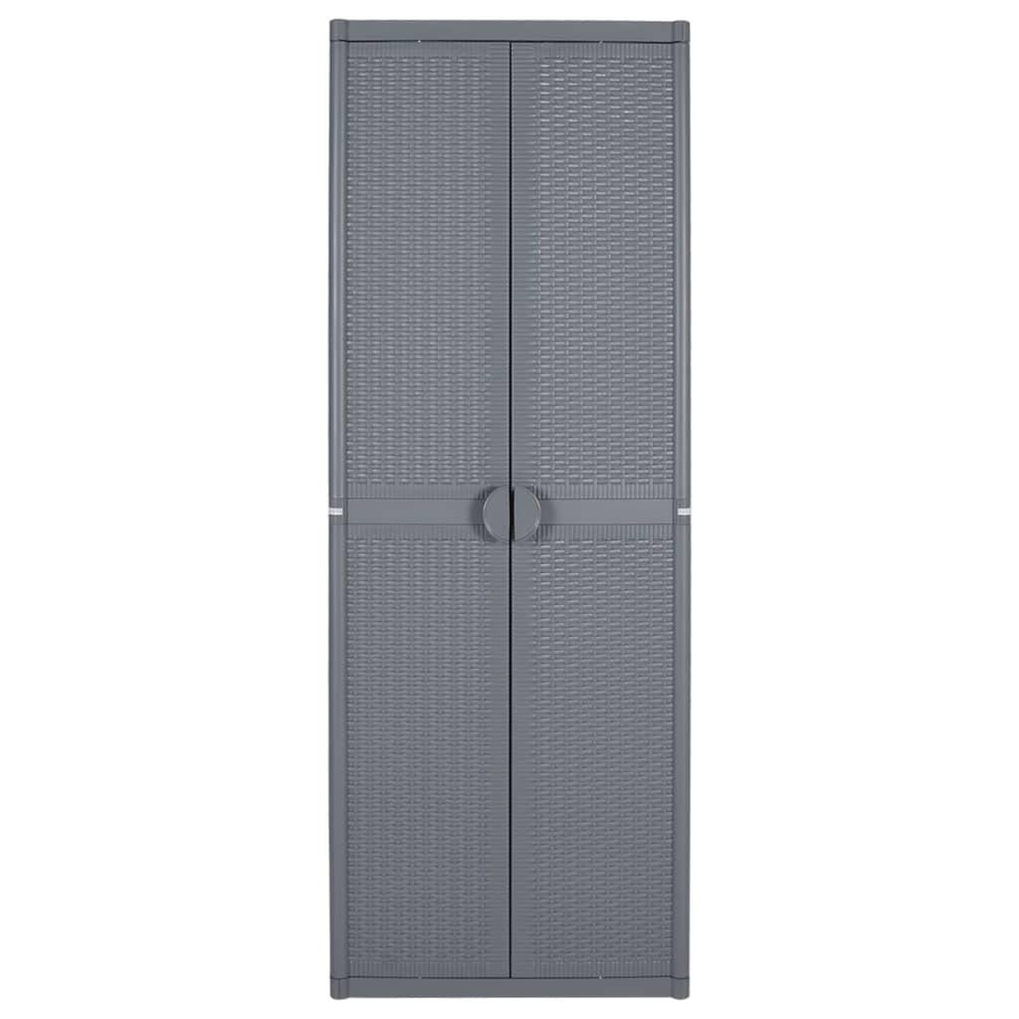 Voir la diapositive 2 : VIDAXL Armoire de rangement de jardin gris 65x45x172 cm PP rotin