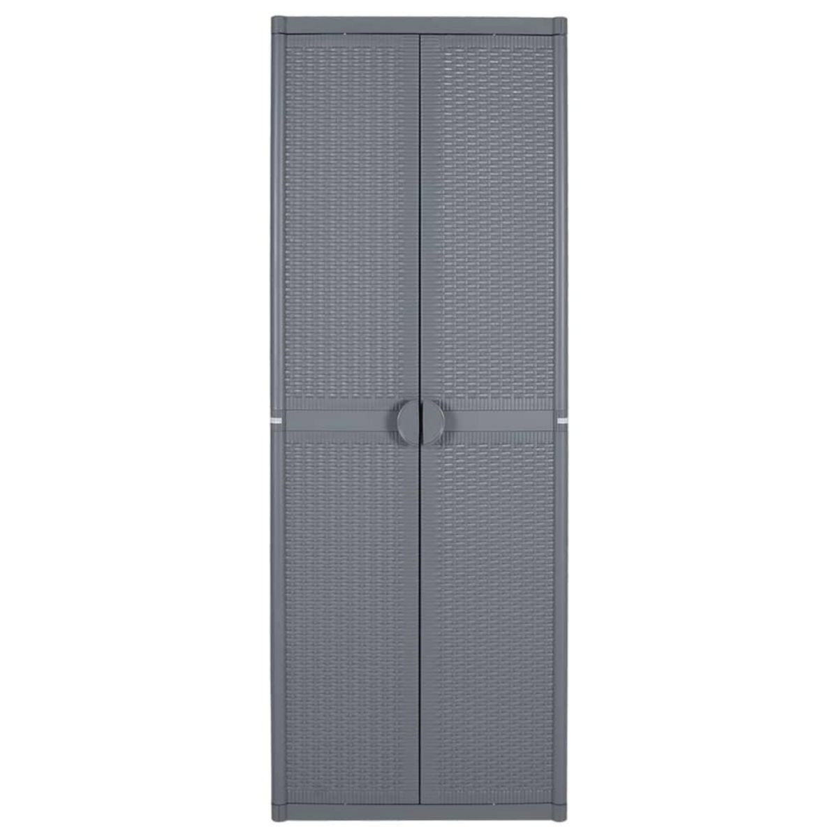 VIDAXL Armoire de rangement de jardin gris 65x45x172 cm PP rotin