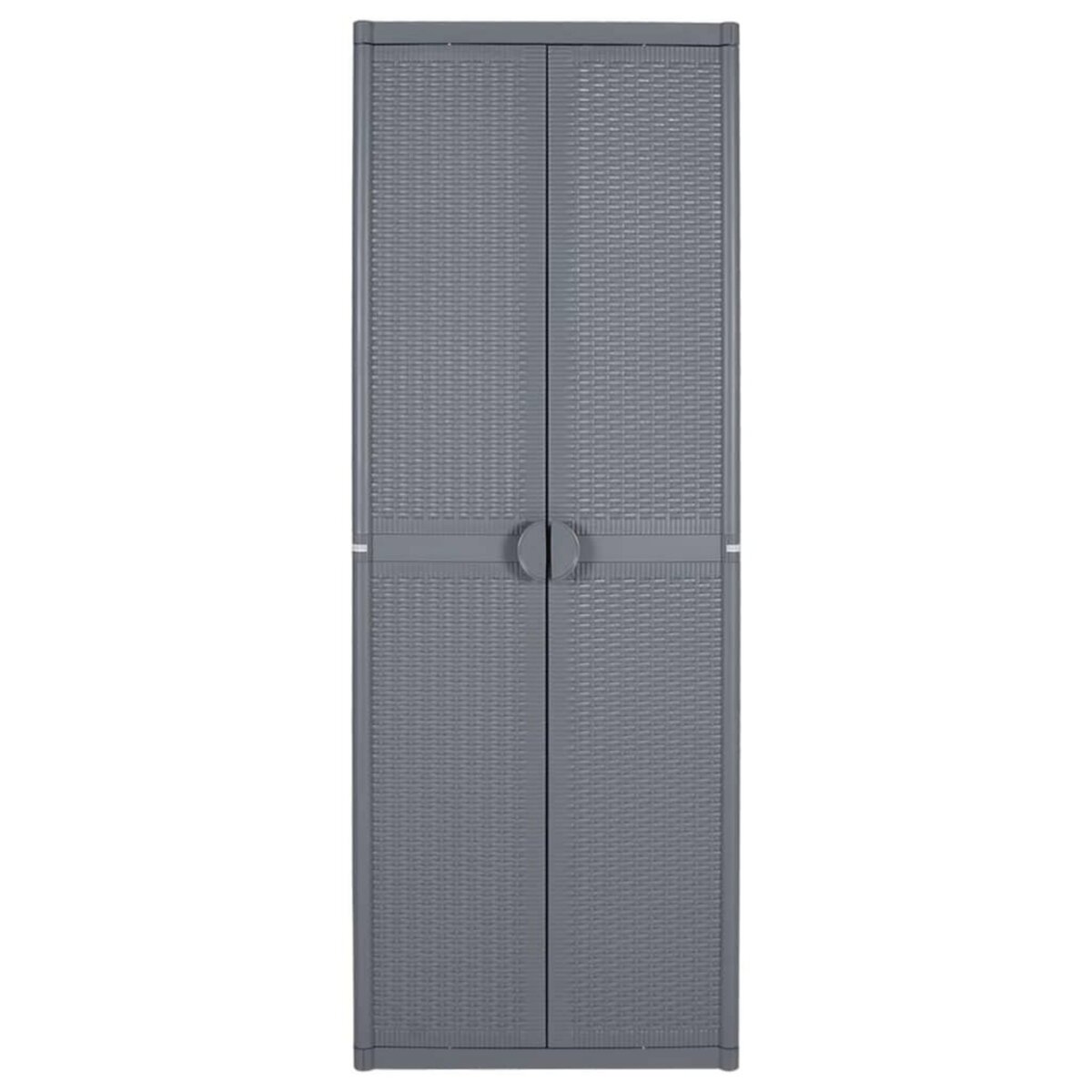 VIDAXL Armoire de rangement de jardin gris 65x45x172 cm PP rotin