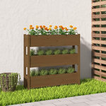VIDAXL Jardiniere Marron miel 112x25x104,5 cm Bois massif de pin