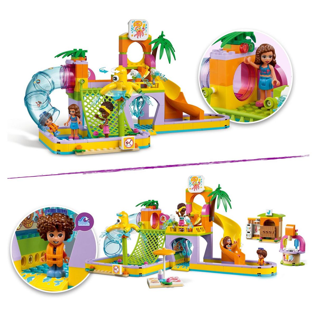 LEGO Friends 41720 Le Parc Aquatique, Jouet Heartlake City avec Mini-Poupées Olivia