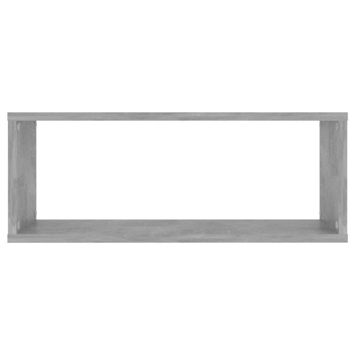 VIDAXL Etageres murales cube 2 pcs Gris beton Bois d'ingenierie
