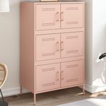VIDAXL Buffet haut rose 68x39x113 cm acier