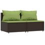 Voir la diapositive 2 : VIDAXL Canapes centraux de jardin coussins 2pcs marron resine tressee
