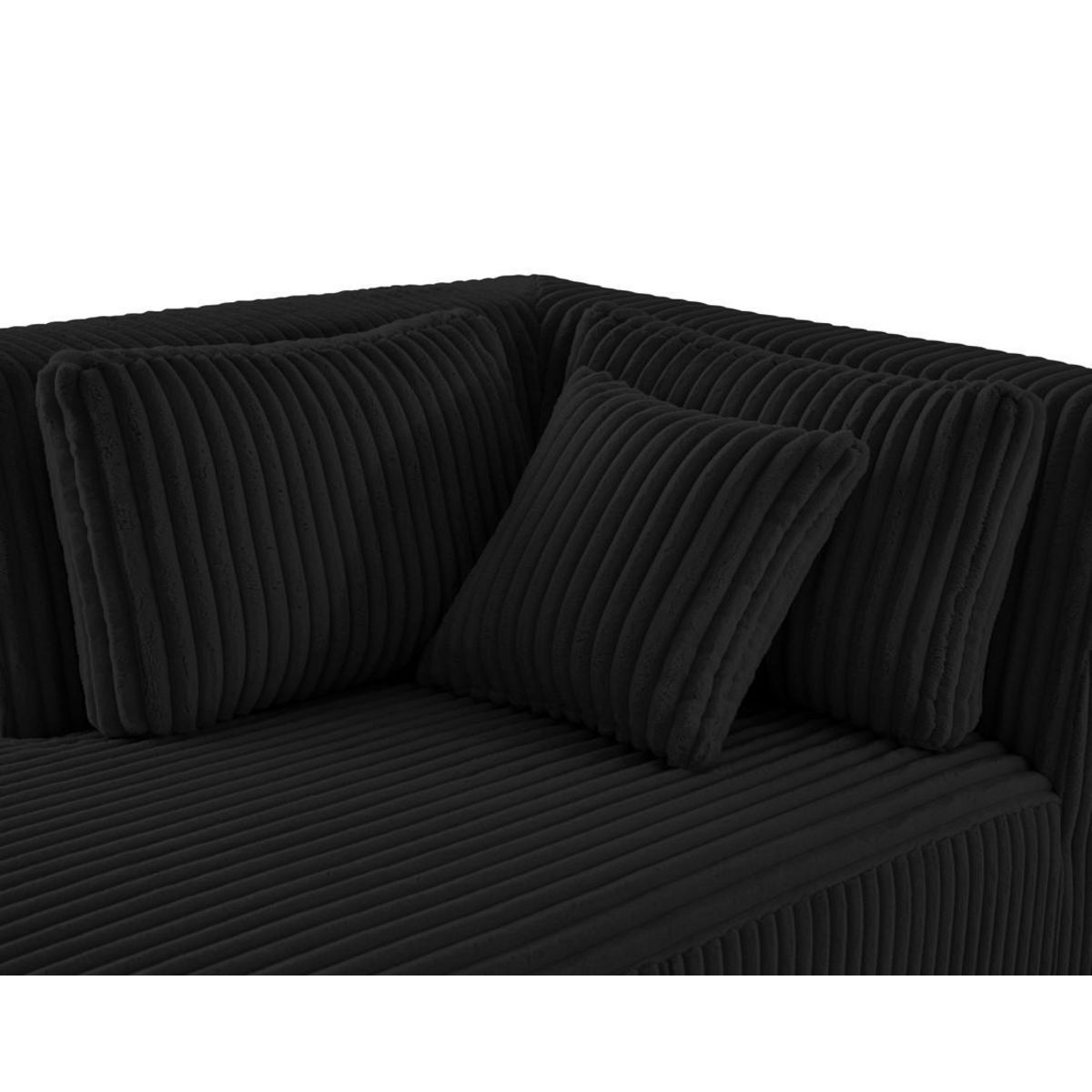 LISA DESIGN Victoire - module d'assise méridienne gauche en velours côtelé grosses côtes