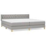 VIDAXL Sommier a lattes de lit avec matelas Gris clair 200x200cm Tissu