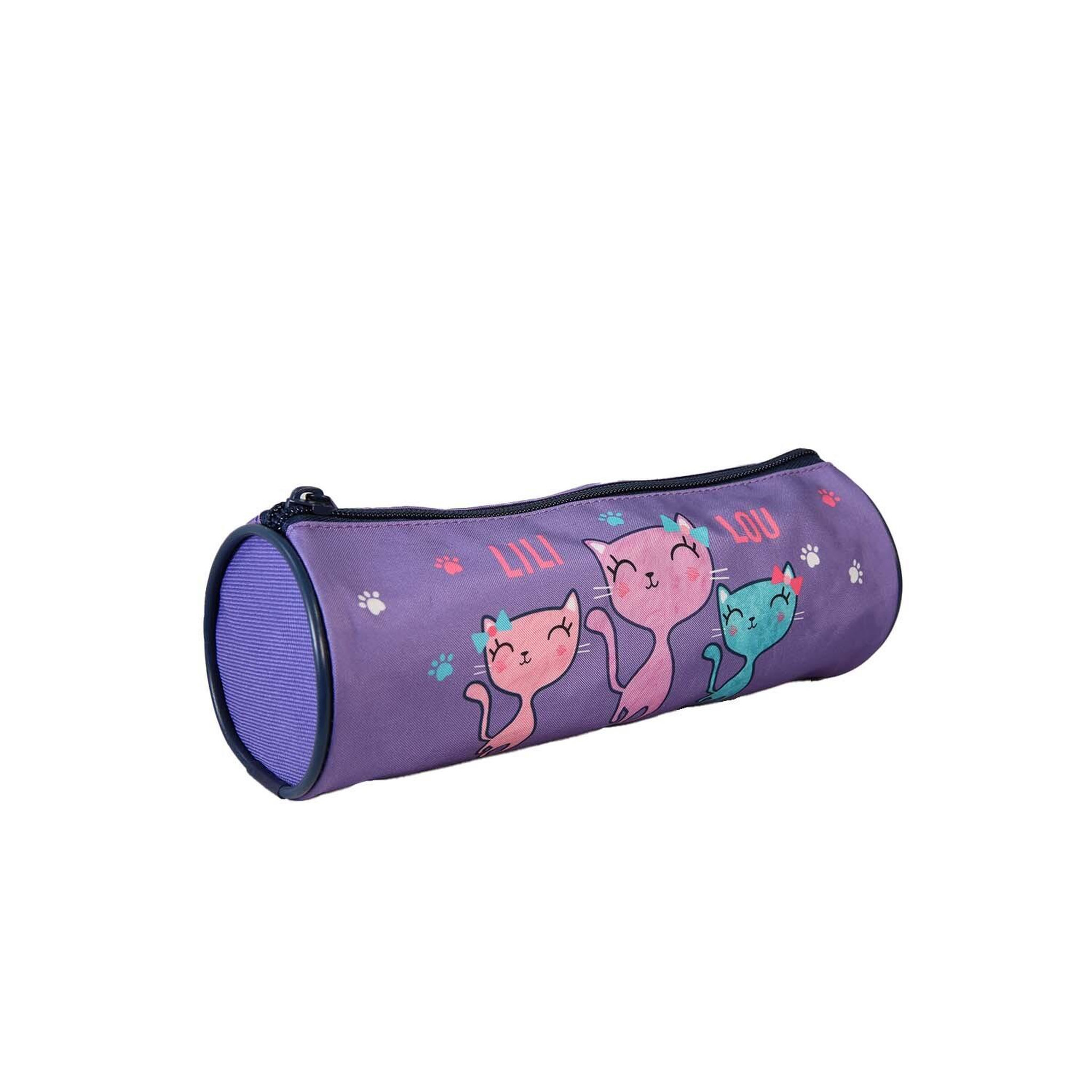 Voir la diapositive 2 : Bagtrotter Lili Lou - Trousse scolaire ronde - Violet - Fille - 1 compartiment
