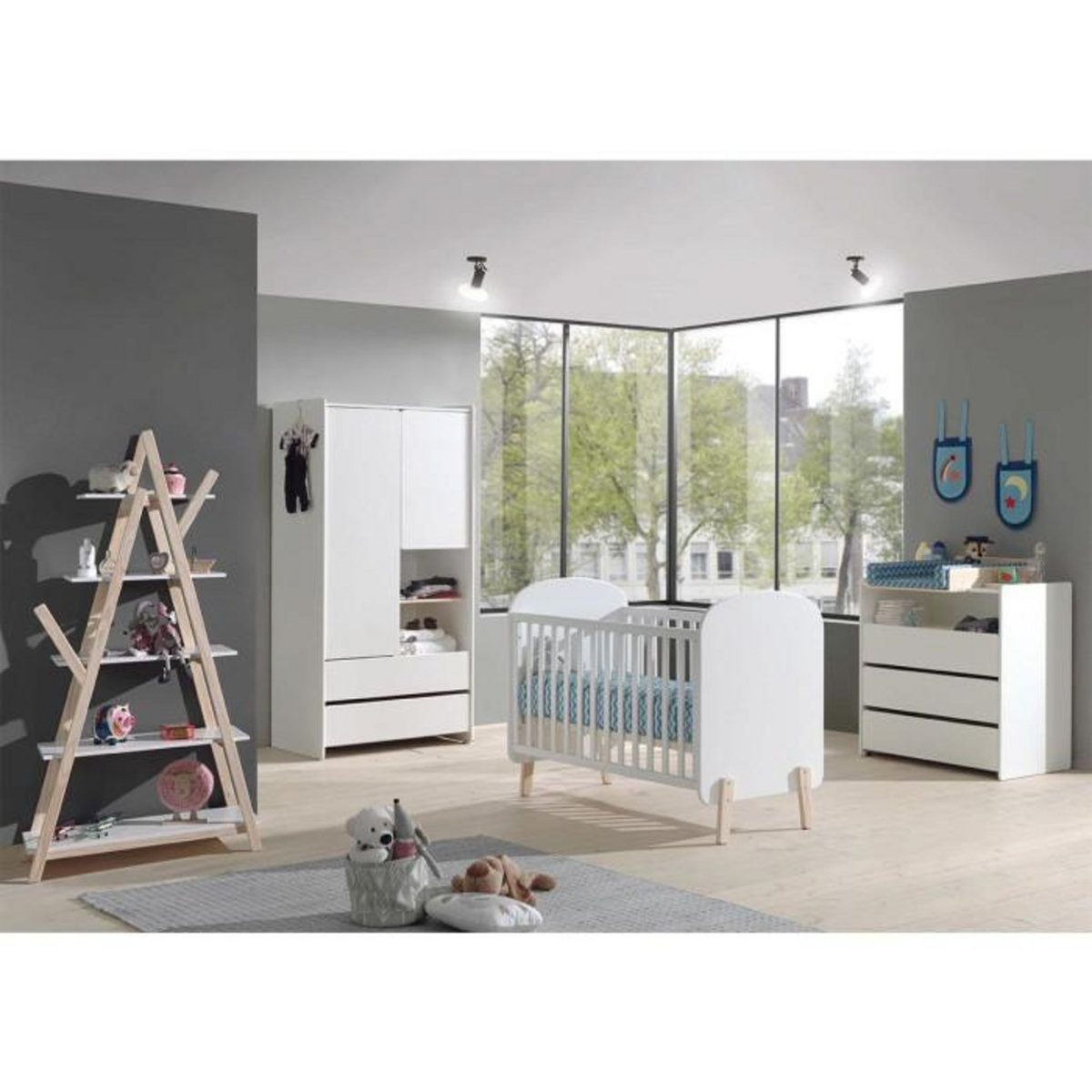 Paris Prix Chambre Complète Bébé 5P  Kiddy II  Blanc