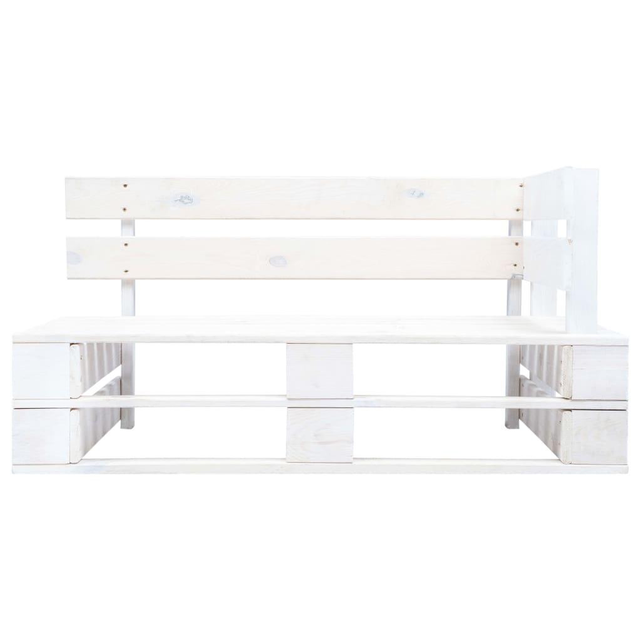 Voir la diapositive 3 : VIDAXL Canape palette 2 places avec coussins pin impregne de blanc