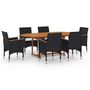 Voir la diapositive 2 : VIDAXL Ensemble a manger de jardin 7 pcs Resine tressee Noir