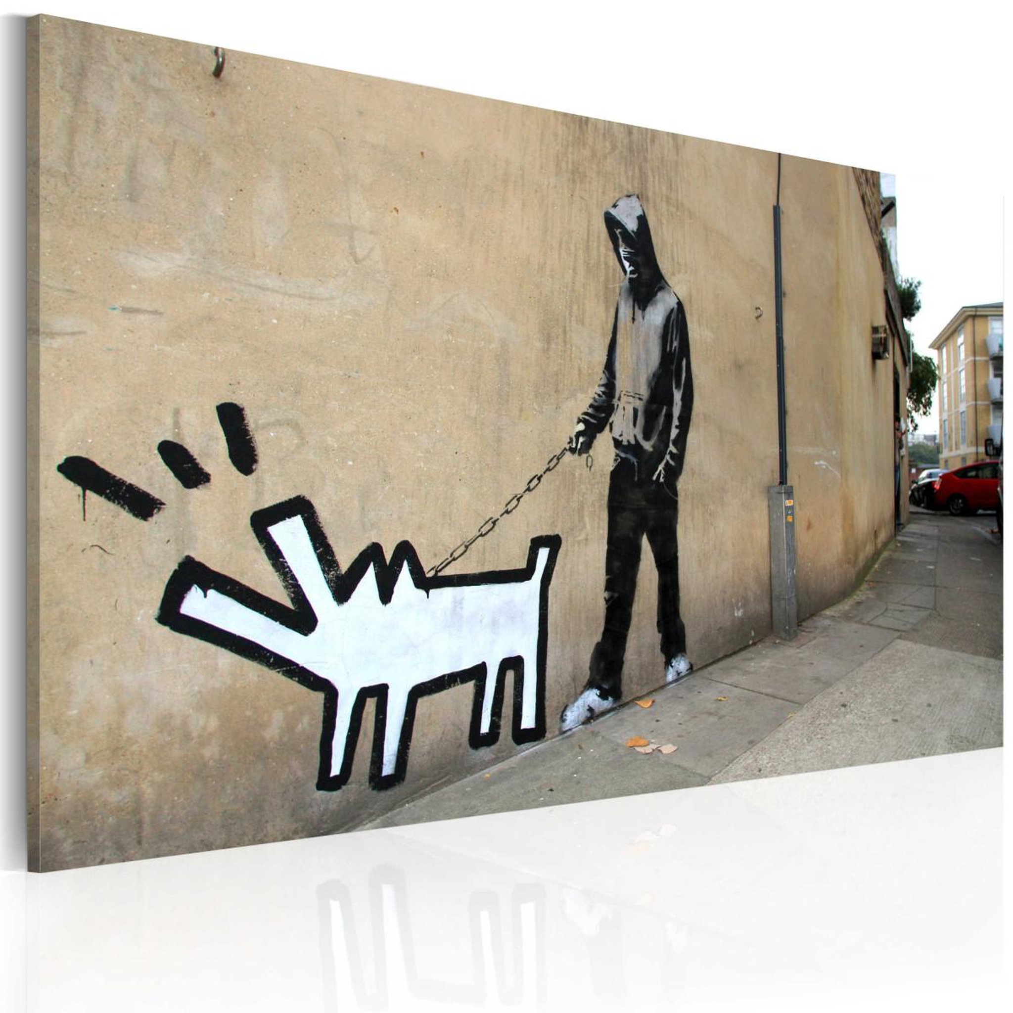 Paris Prix Tableau  chien qui aboie ne mord pas - banksy  40x60cm