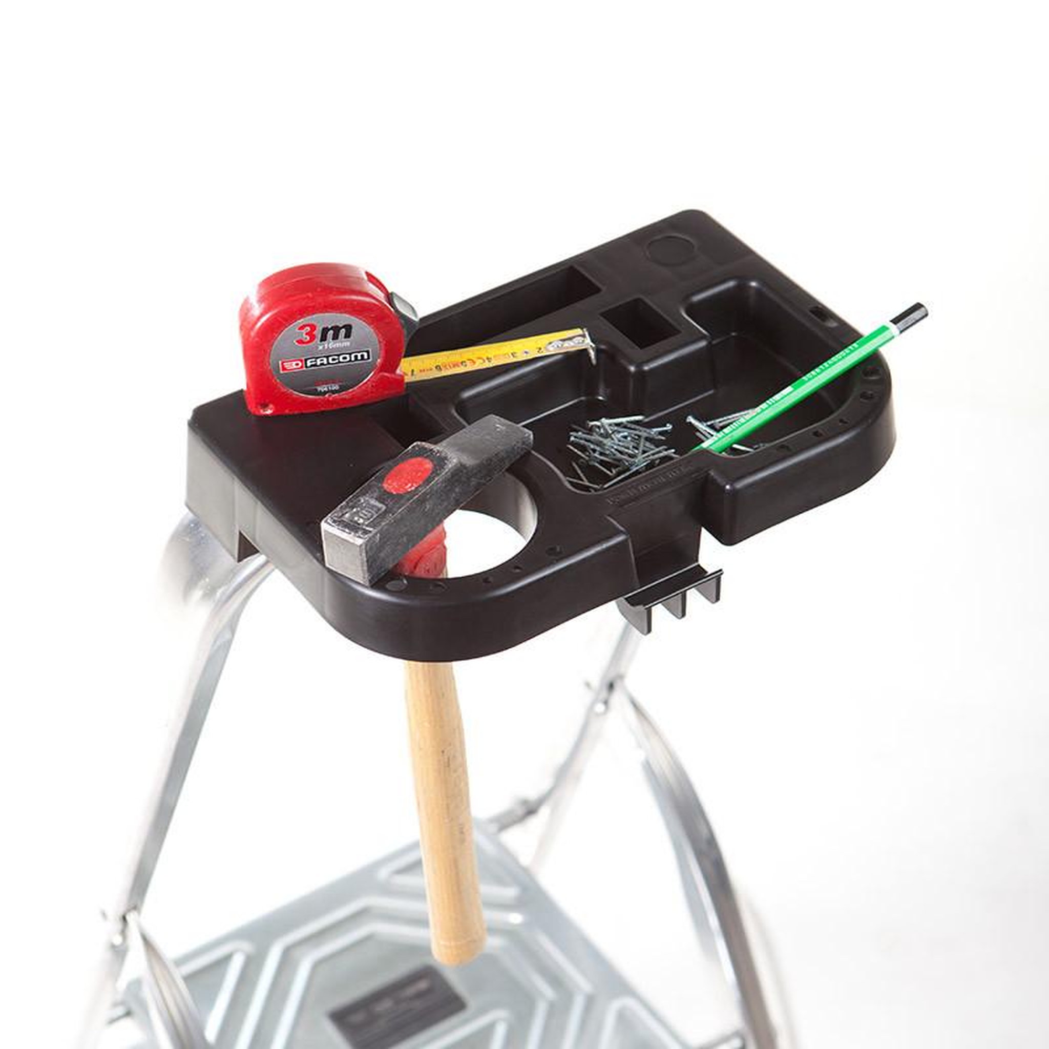Voir la diapositive 2 : HAILO Tablette porte-outils pour escabeau