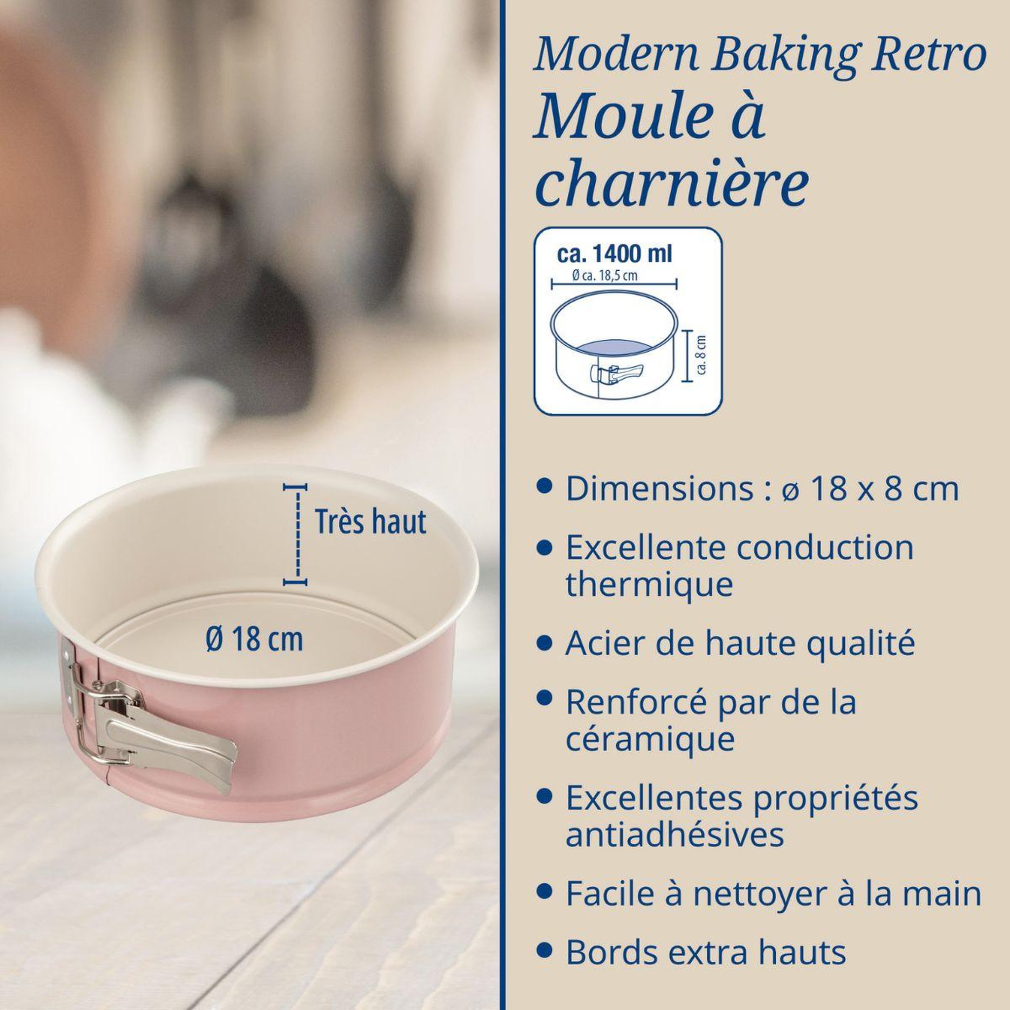 Voir la diapositive 4 : DR.OETKER Set de 2 moules à manqué 18 et 20 cm et moules pour layer cake Dr. Oetker Rétro