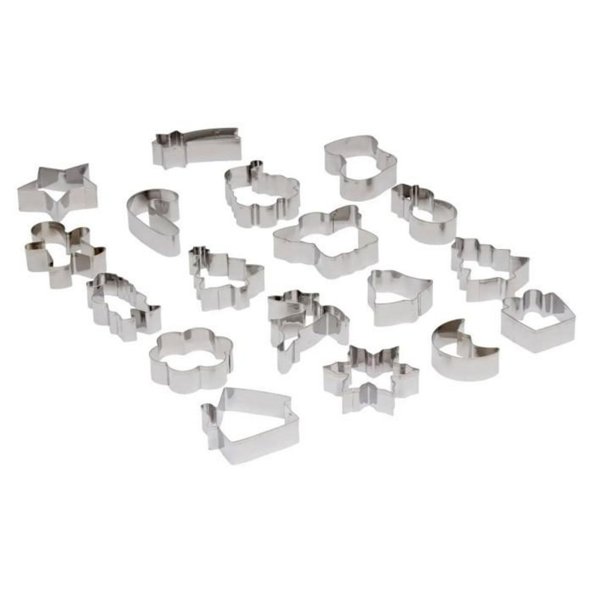 FIVE Lot de 18 Emporte-Pièces  Noël  13cm Argent