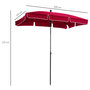 Voir la diapositive 3 : OUTSUNNY Parasol rectangulaire inclinable alu acier polyester haute densité diamètre 2 m rouge