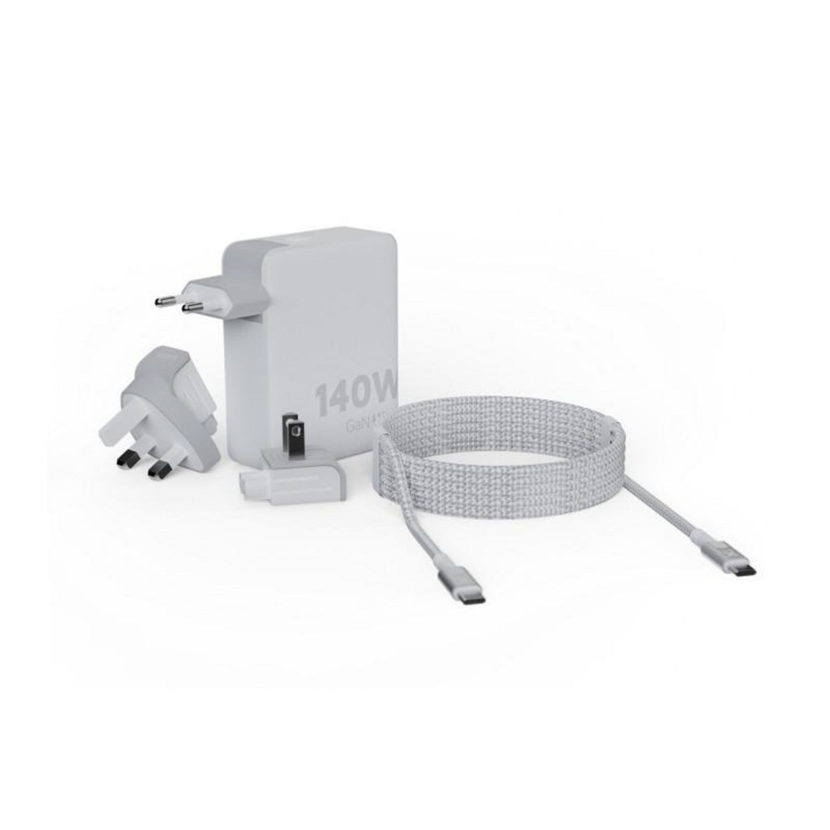 XTORM Chargeur et câble d alimentation PC Xtorm Chargeur secteur 140W GaN Ultra avec adaptateurs voyage + cable USB C PD 240W 2M