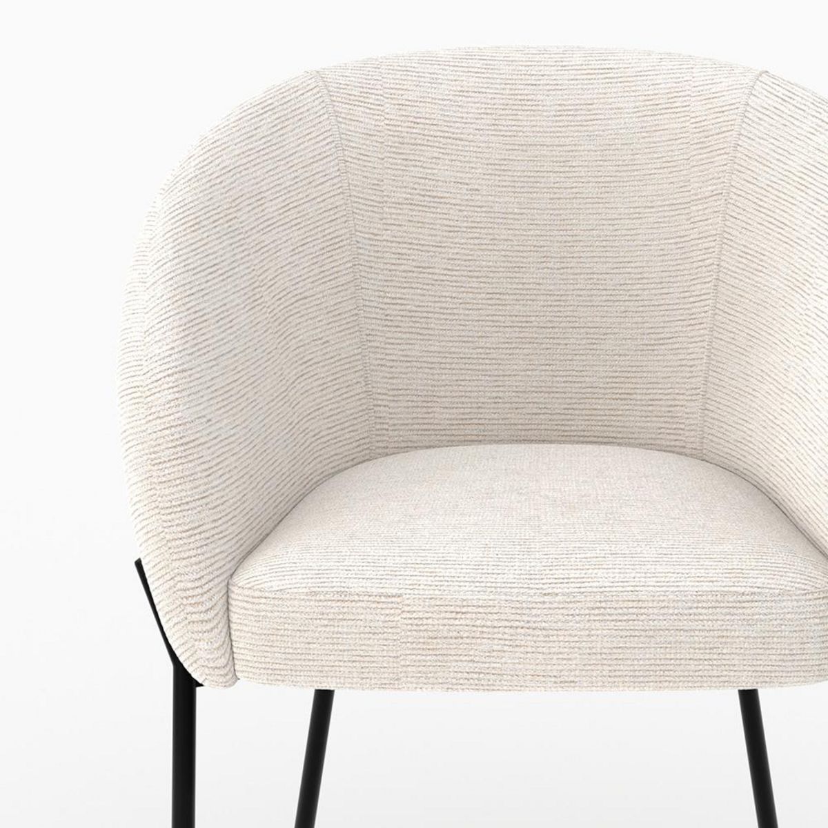 Rendez vous déco Chaise en tissu blanc chiné - Andy