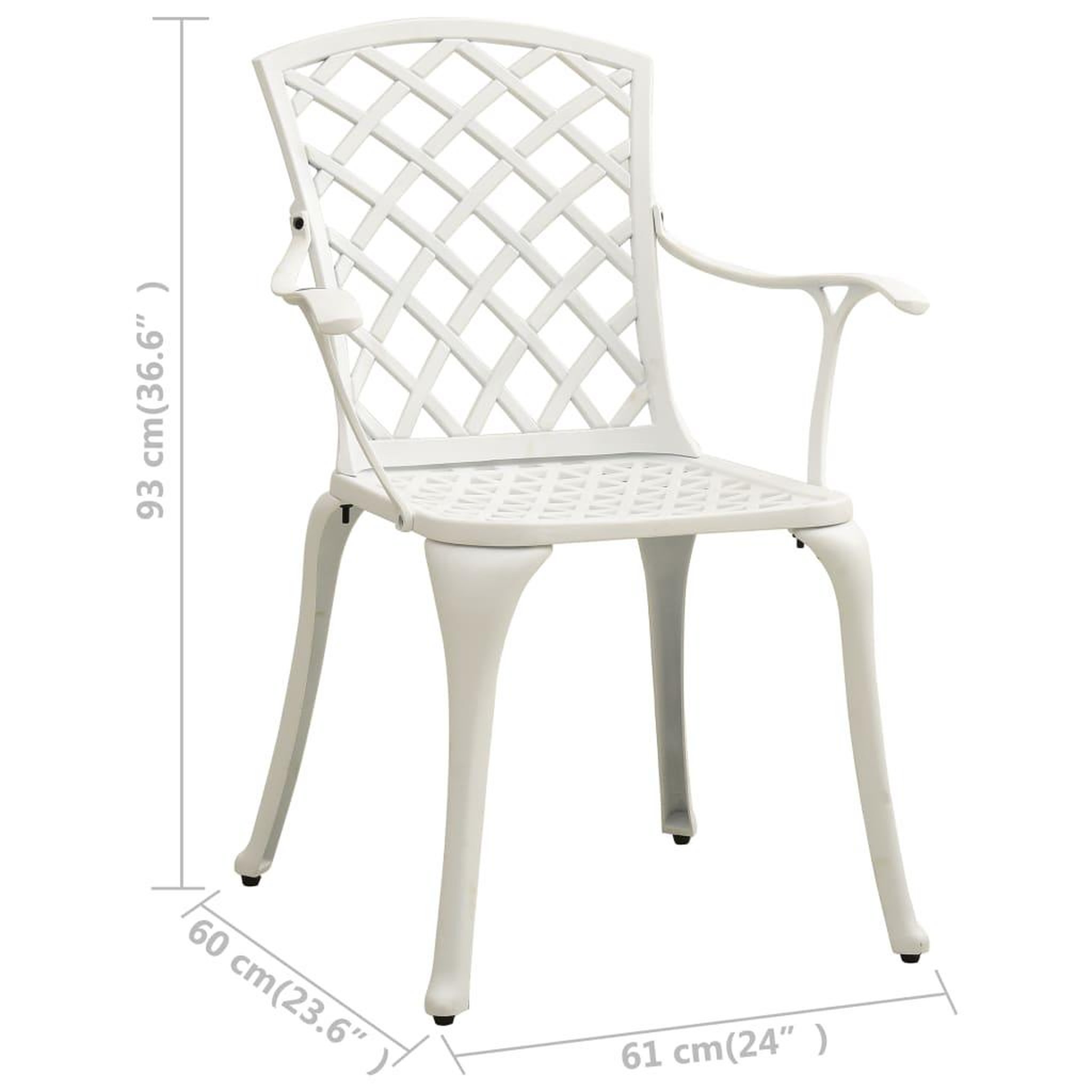 Voir la diapositive 6 : VIDAXL Ensemble de bistro 5 pcs Aluminium coule Blanc