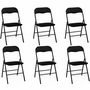 Voir la diapositive 1 : ID MARKET Lot de 6 chaises pliantes KITY noires en PU