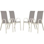 Habitat et Jardin Fauteuil jardin Textilène  Cordoba  - Phoenix - Gris clair - Lot de 4