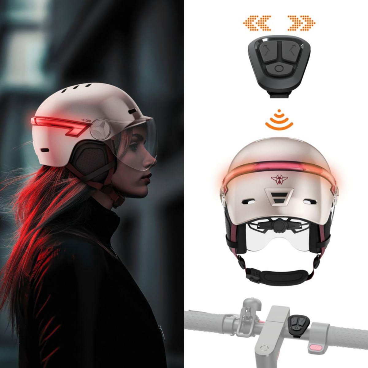 CASR Casque Led Glow rose taille M