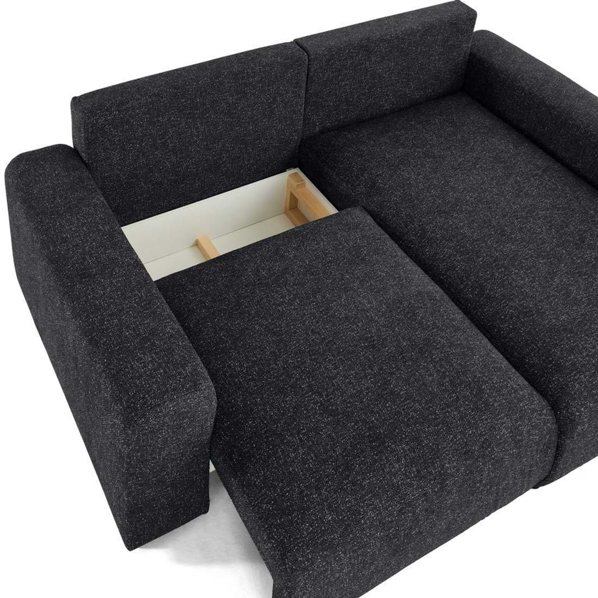 Voir la diapositive 3 : LISA DESIGN Jake - canapé panoramique d'angle droit 7 places convertible avec coffre en fausse fourrure