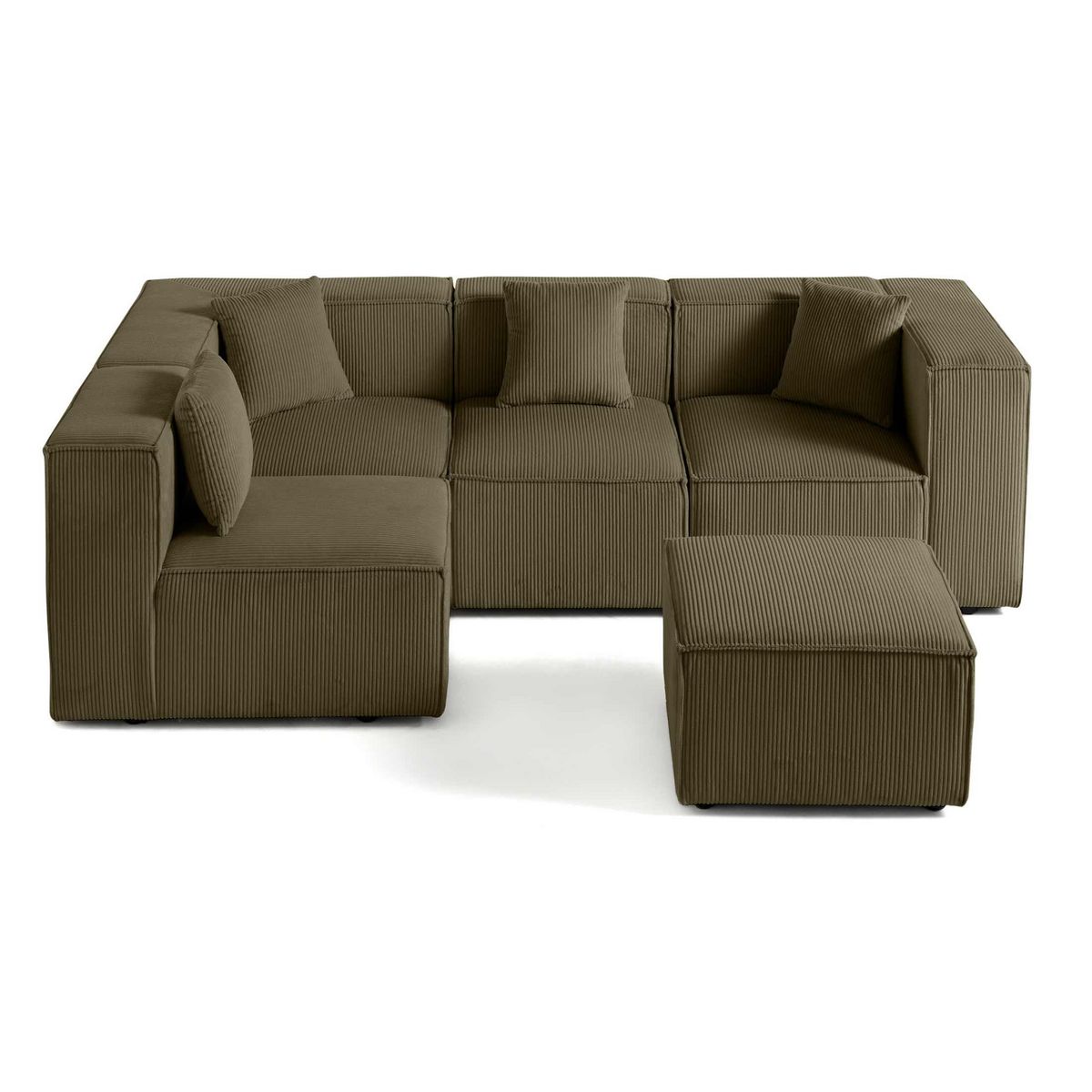 LISA DESIGN Arty - canapé modulable d'angle gauche 4 places - en velours côtelé