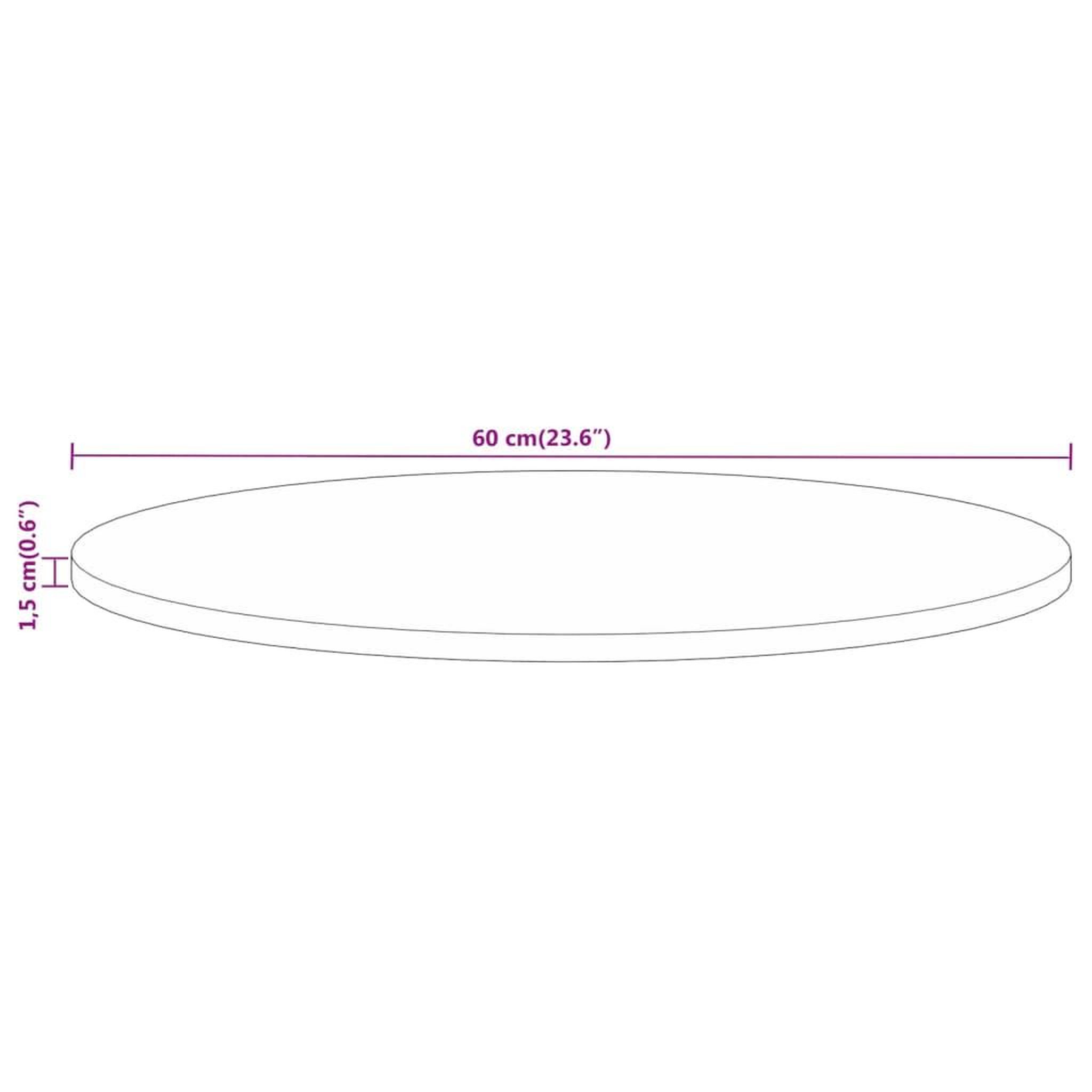 Voir la diapositive 6 : VIDAXL Dessus de table Ø 60x1,5 cm rond bois massif de manguier brut