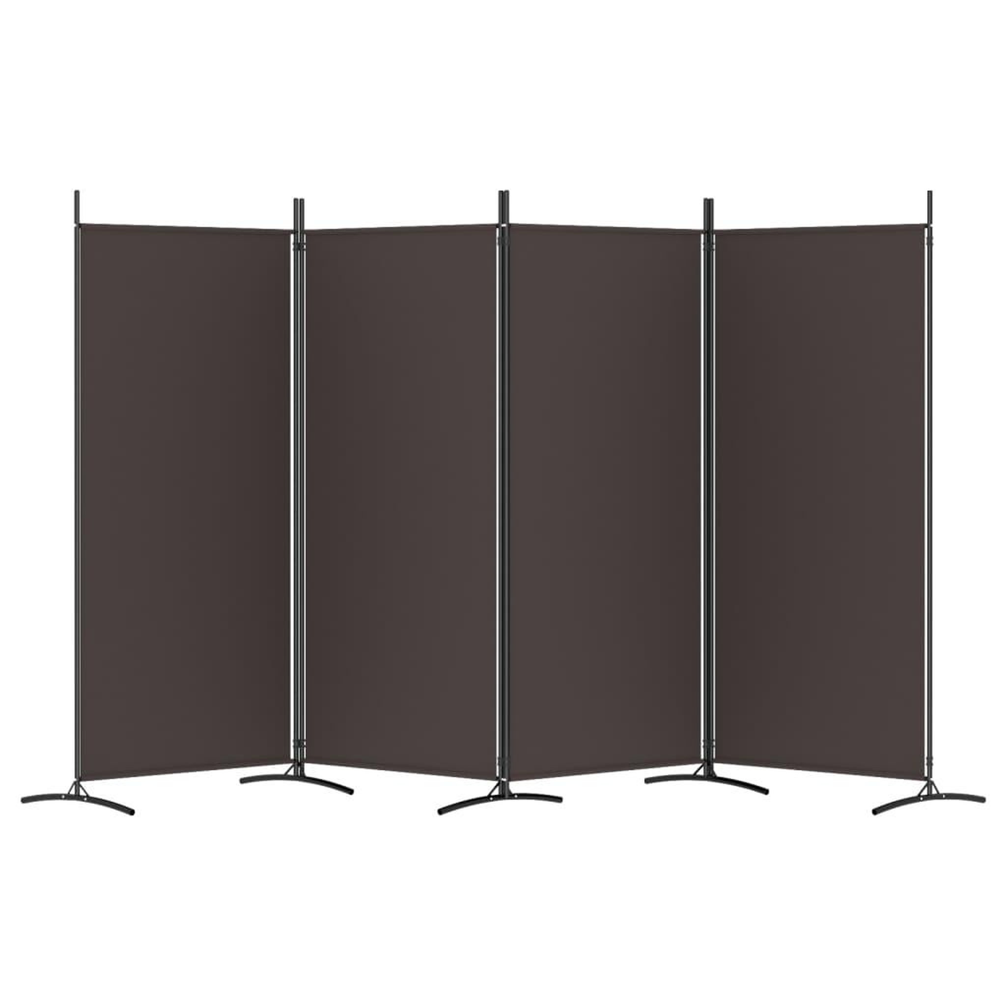 Voir la diapositive 4 : VIDAXL Cloison de separation 4 panneaux Marron 346x180 cm Tissu