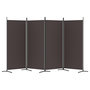 Voir la diapositive 4 : VIDAXL Cloison de separation 4 panneaux Marron 346x180 cm Tissu