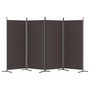 Voir la diapositive 4 : VIDAXL Cloison de separation 4 panneaux Marron 346x180 cm Tissu
