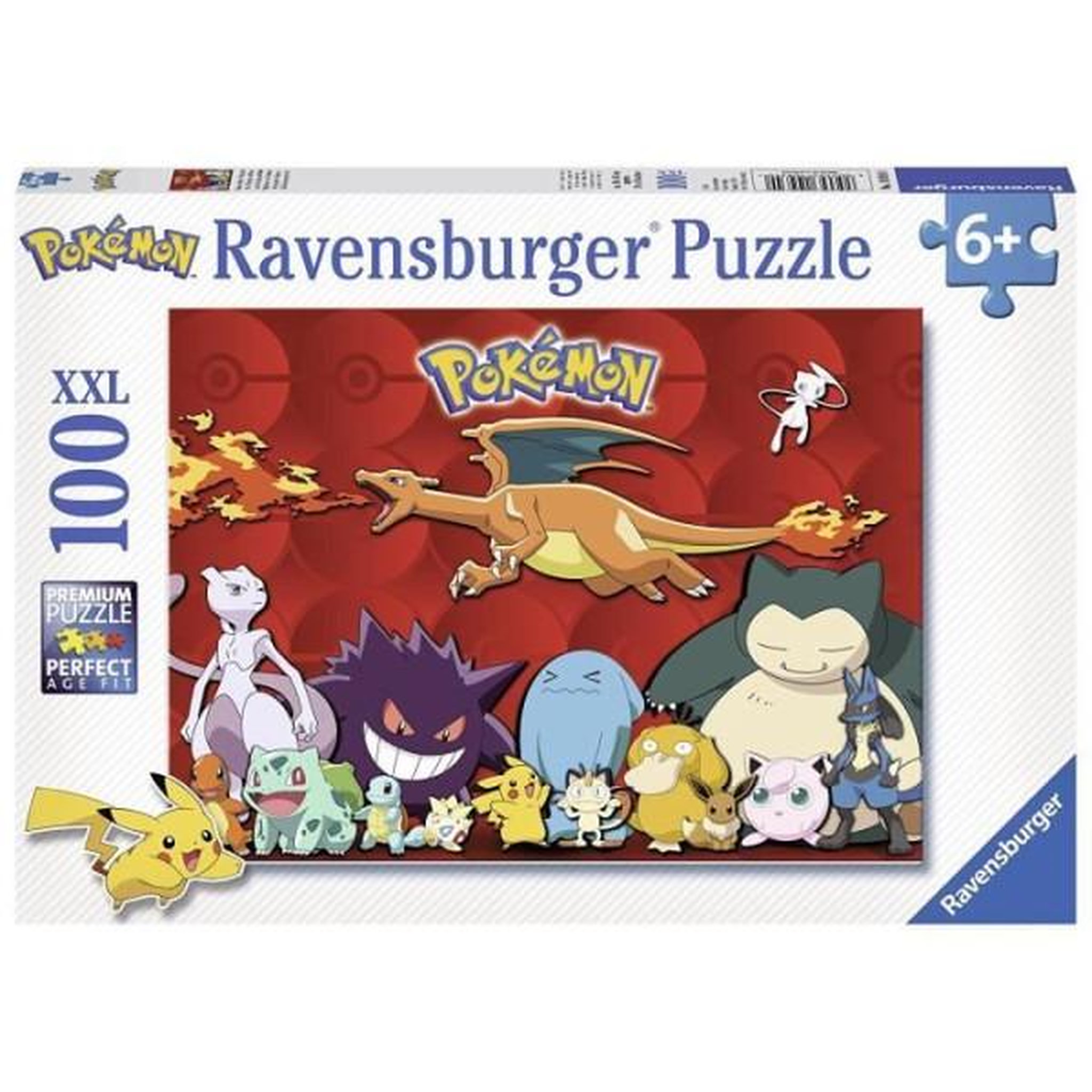Voir la diapositive 2 : RAVENSBURGER Puzzle 100 pieces xxl pokémon préférés - ravensburger - paysage et nature - rouge - 6 ans