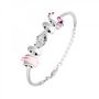Voir la diapositive 1 : SC CRYSTAL Bracelet de charms perles roses et acier SC Crystal