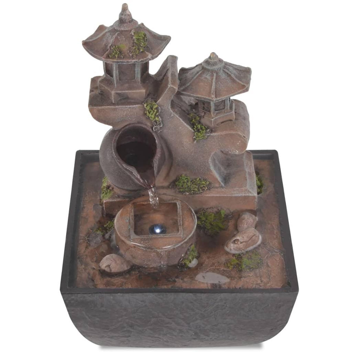 VIDAXL Fontaine d'interieur avec lampe LED Polyresine