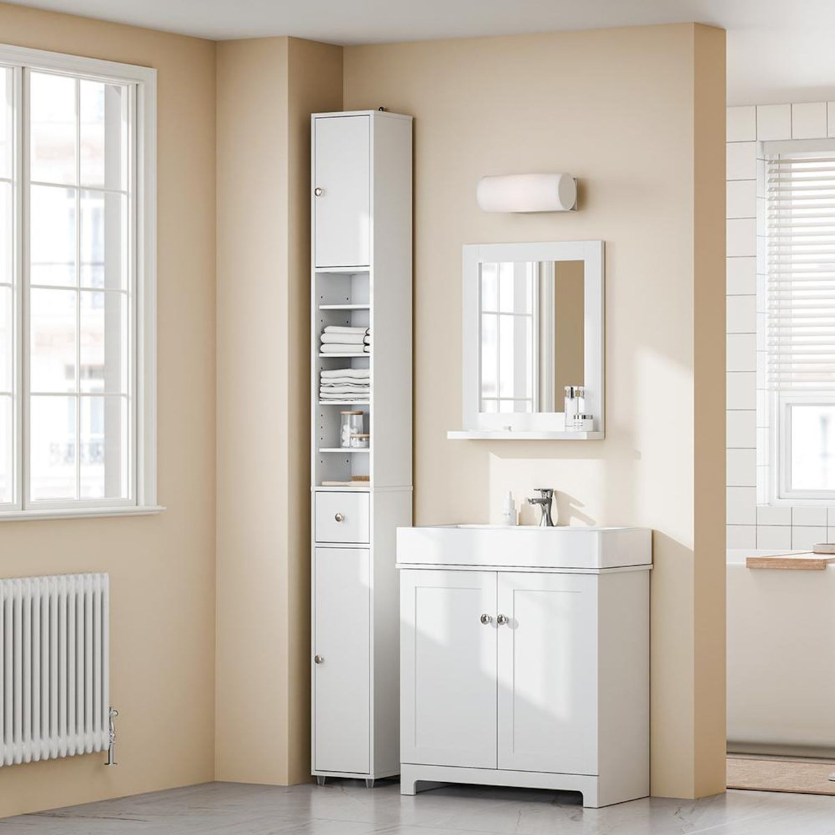 SOBUY SoBuy - Colonne De Salle De Bain à un tiroir - Fonctionnel - BZR34-II