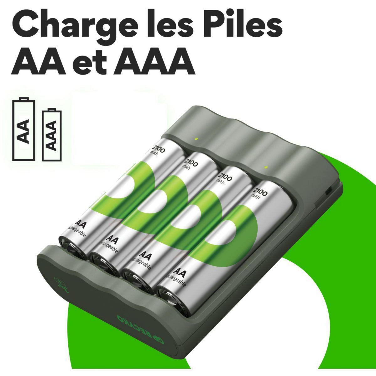 GP BATTERIES Chargeur de piles B441 + 4 AAA 850mAh