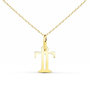Voir la diapositive 1 : L'ATELIER D'AZUR Collier - Pendentif Lettre  T  Or 750/1000 - Chaine Dorée