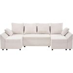 Habitat et Jardin Canapé d'angle panoramique convertible en tissu texturé  Vaugirard II  - 5 places - Beige
