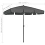 Voir la diapositive 6 : VIDAXL Parasol de plage anthracite 200x125 cm