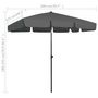 Voir la diapositive 6 : VIDAXL Parasol de plage anthracite 200x125 cm