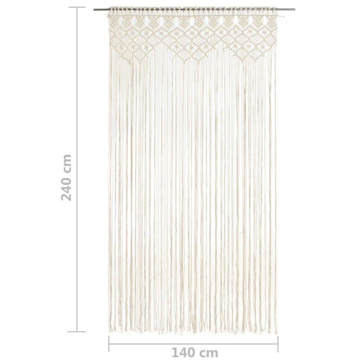 VIDAXL Rideau en macrame 140x240 cm Coton