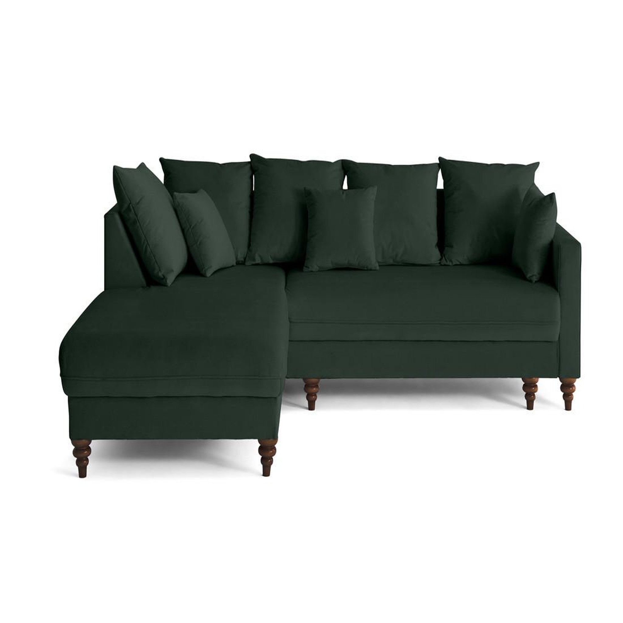 Voir la diapositive 2 : BEST MOBILIER Flamingo - canapé d'angle gauche 4 places convertible en velours