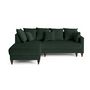 Voir la diapositive 2 : BEST MOBILIER Flamingo - canapé d'angle gauche 4 places convertible en velours