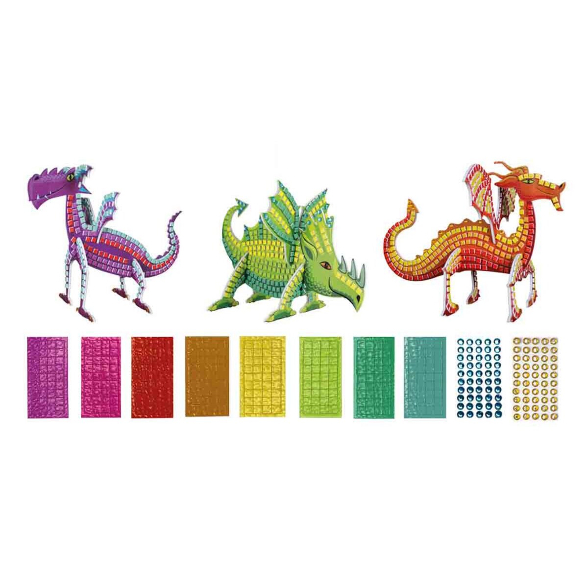 MegaCrea Kit créatif enfant Mosaïque Dragon 3D