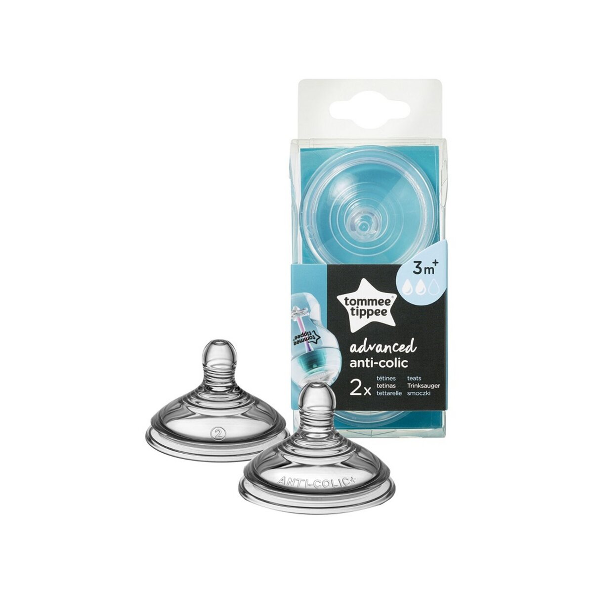 TOMMEE TIPPEE Tétine anti-colique avancé débit moyen x2