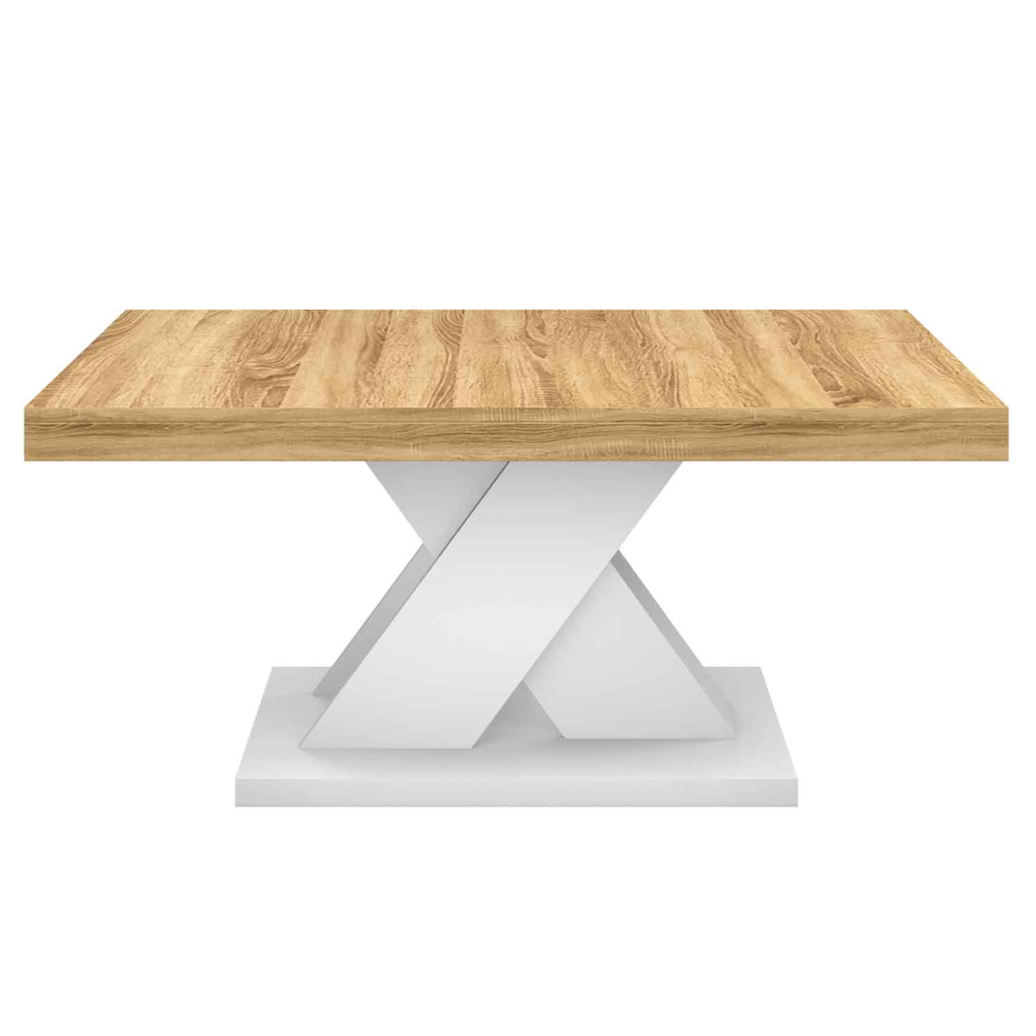 Voir la diapositive 3 : ID MARKET Table basse alicia plateau bois et pied x blanc