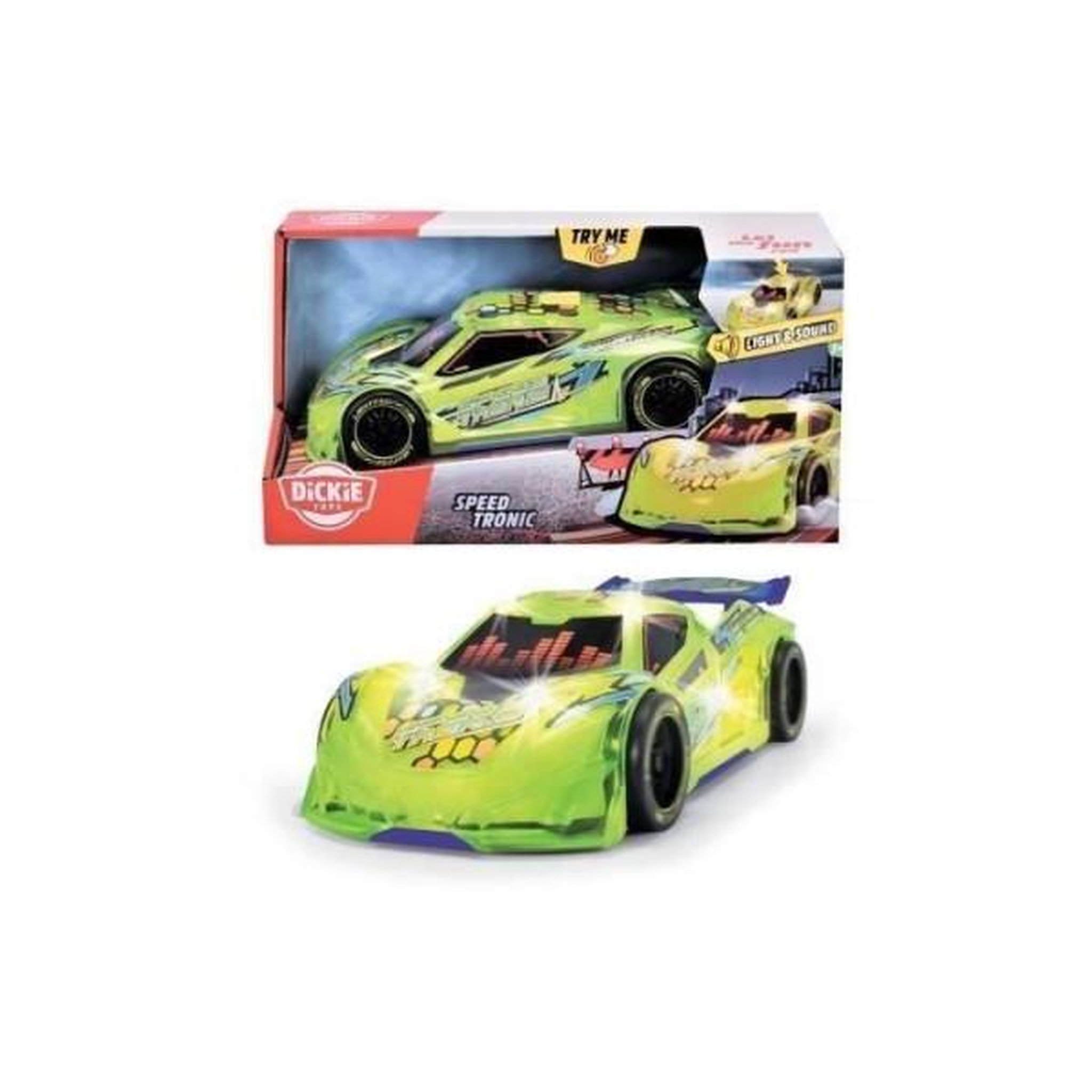 Dickie Voiture dickie - light streak speed tronic 20cm - fonctions sonores et lumineuses - pour enfant des 3 ans